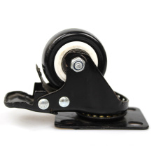 2 inch medium plate TPU casters with brake